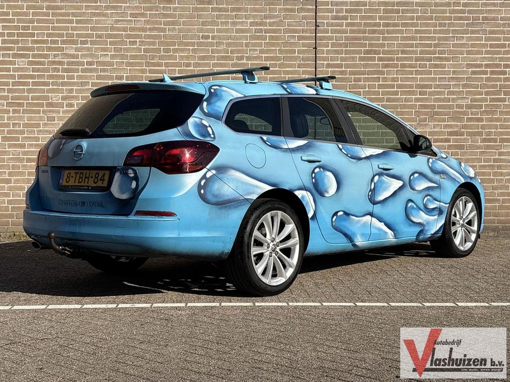 Opel Astra Sports Tourer 1.4 Turbo Cosmo | Leder | Navi | Cl, Auto's, Zwart, Blauw, Bedrijf, Astra