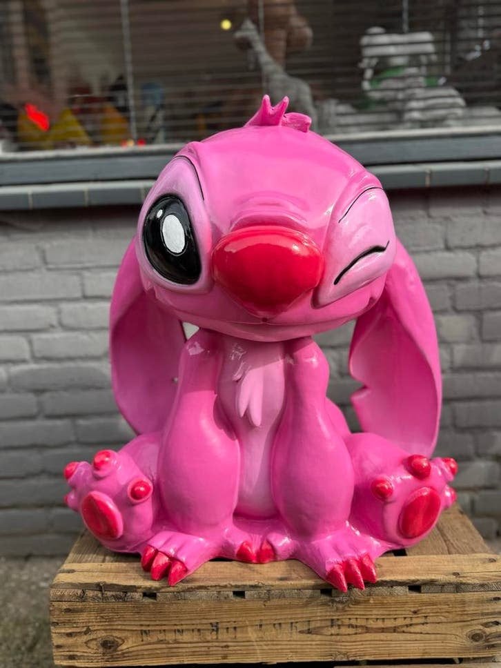 Grote Roze Stitch Beeld - Angel Pink