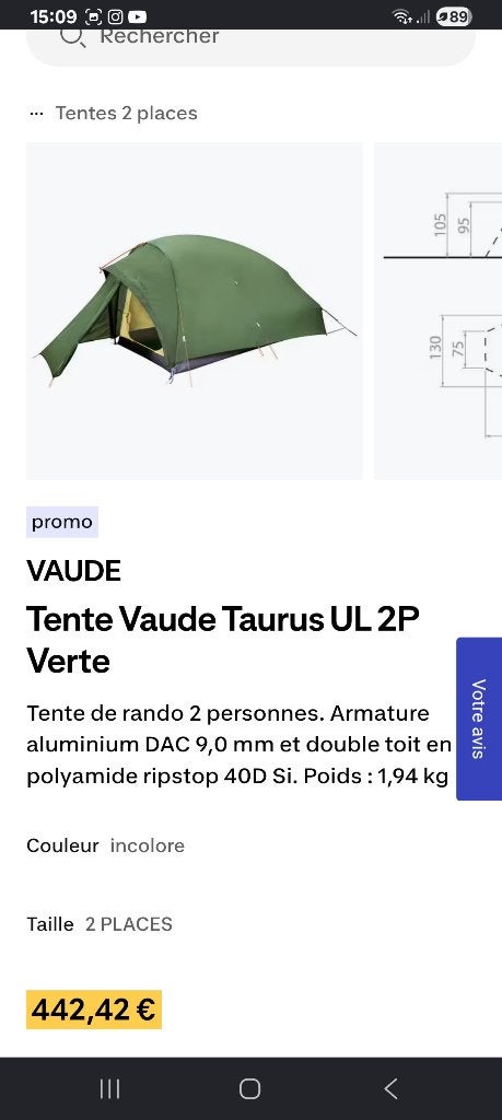 Tente Vaude taurus ultralight, Ophalen of Verzenden
