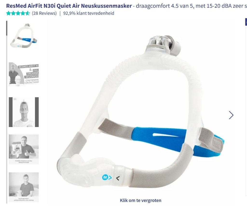 Resmed Masque n30, Divers, Enlèvement ou Envoi, Comme neuf