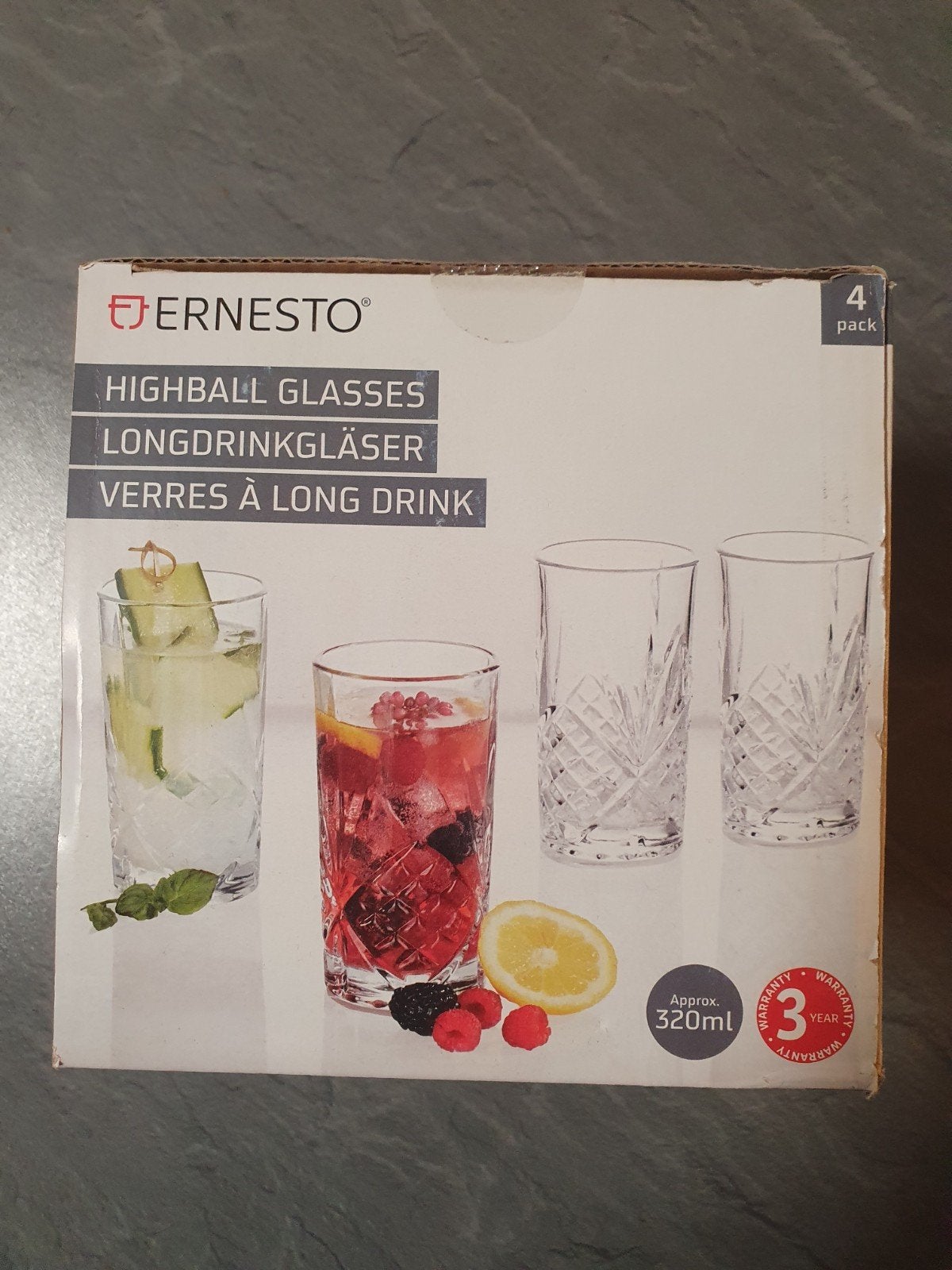 Verres à long drink Ernesto (neuf), Collections, Enlèvement, Neuf, Verre à soda