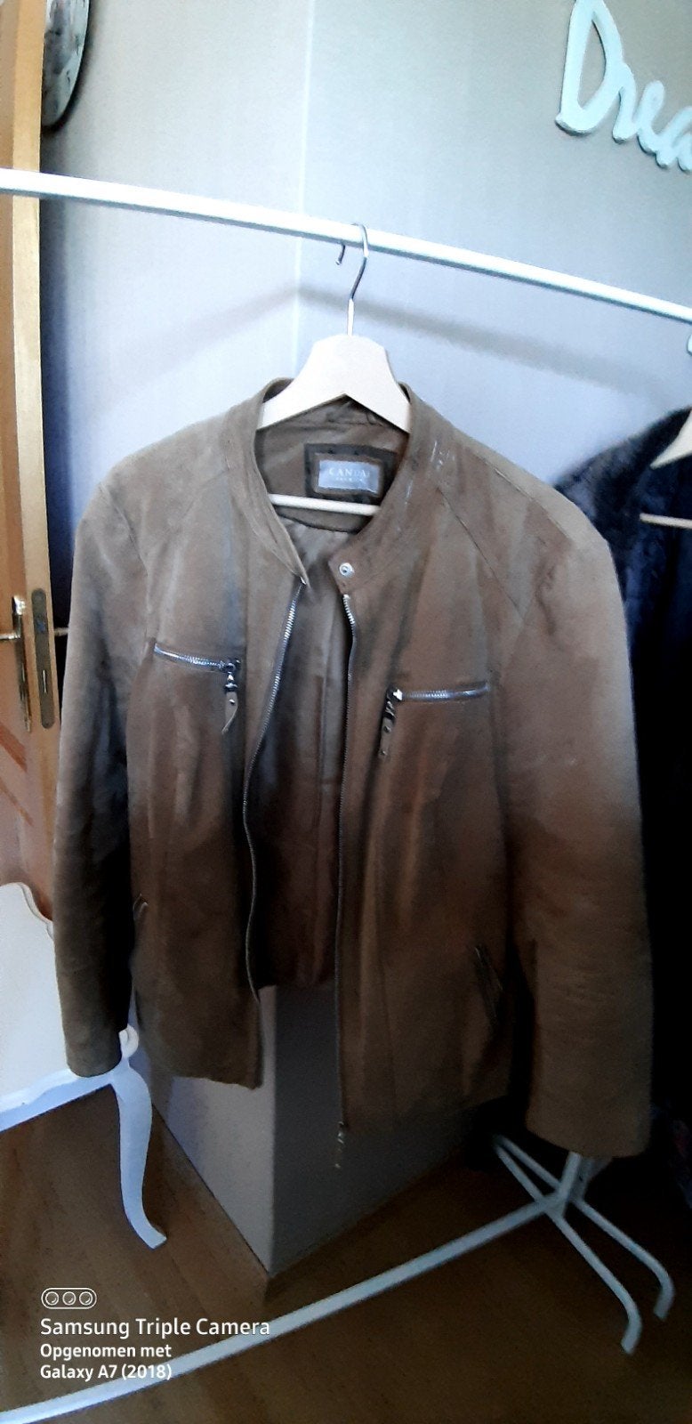 Vest/jasje in leder maat XL/48, Ophalen, Bruin, Maat 46/48 (XL) of groter, Jasje