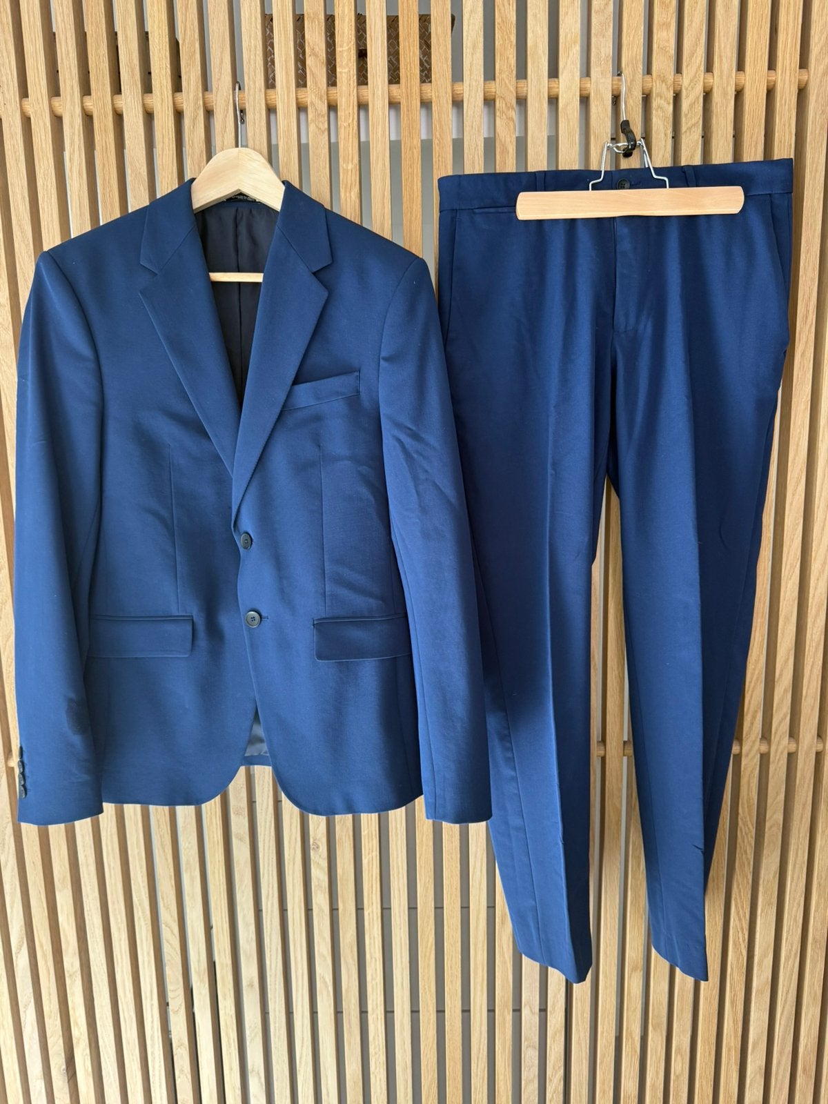 Blauw heren kostuum Zara, Ophalen of Verzenden, Zo goed als nieuw, Maat 46 (S) of kleiner, Blauw