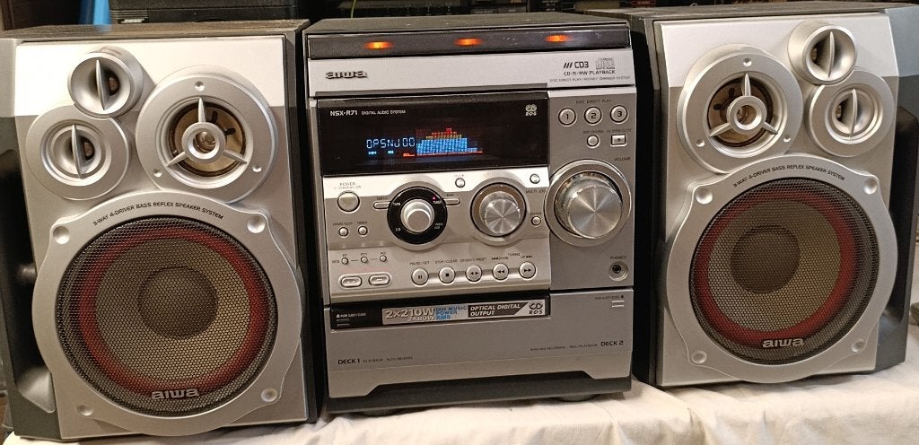 stereo Aiwa met 2 luidsprekers, Audio, Tv en Foto, Stereoketens, Ophalen, Gebruikt, Tuner of Radio, Overige merken