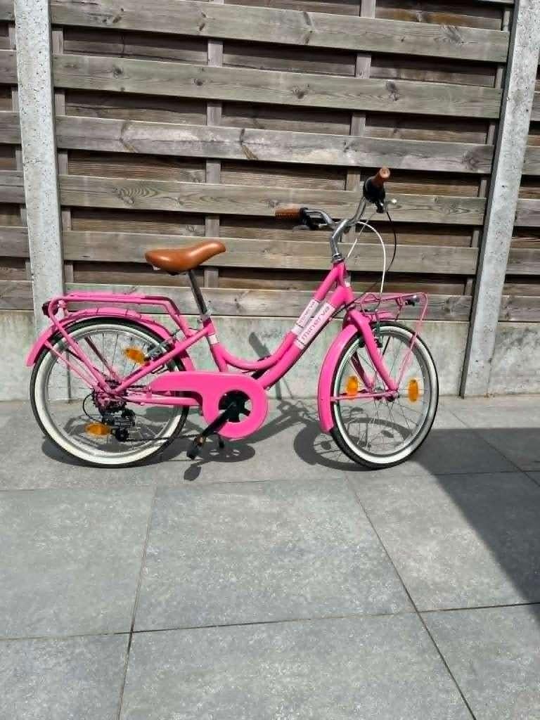 minerva meisjesfiets (fuchsia) (6-8jaar), Fietsen en Brommers, Ophalen, Gebruikt, 20 inch