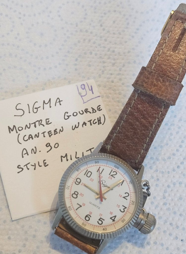 Montre Sigma Homme Quartz Canteen Militaire Vintage (MW94), Enlèvement ou Envoi