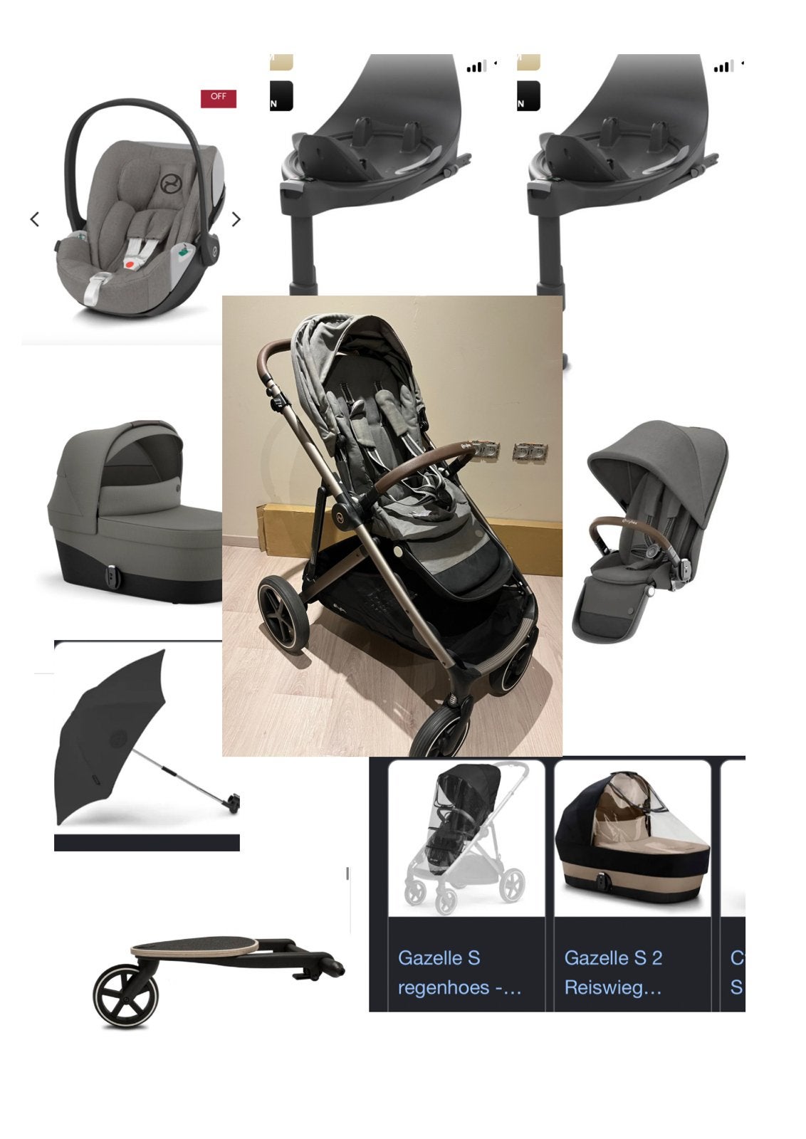 Groot pakket met Cybex gazelle S, Kinderen en Baby's, Zo goed als nieuw, Duowagen, Combiwagen, Ophalen