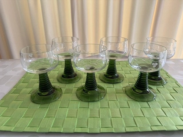 6 wijnglazen vintage Roemer - gratis thuislevering, Ophalen, Zo goed als nieuw, Overige typen