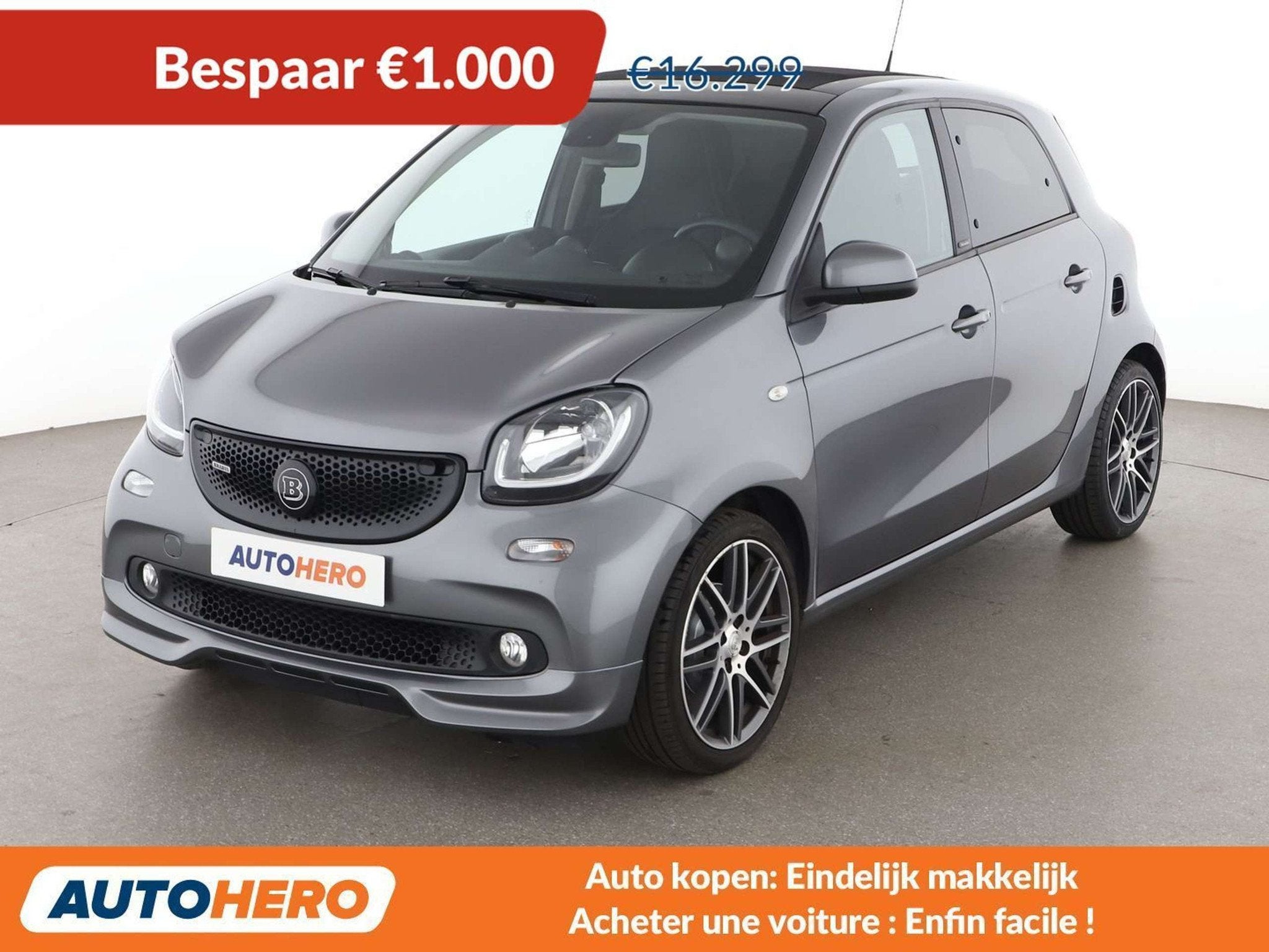 Smart Forfour 0.9 Turbo Brabus Brabus (bj 2018, automaat), Auto's, Automaat, Achterwielaandrijving, Gebruikt, 1095 kg