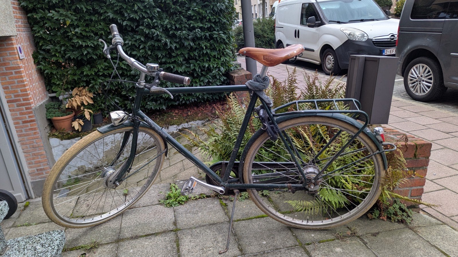 Achielle Miel herenfiets met Brooks zadel, Fietsen en Brommers, Gebruikt, Versnellingen, 57 tot 61 cm, Trommelrem