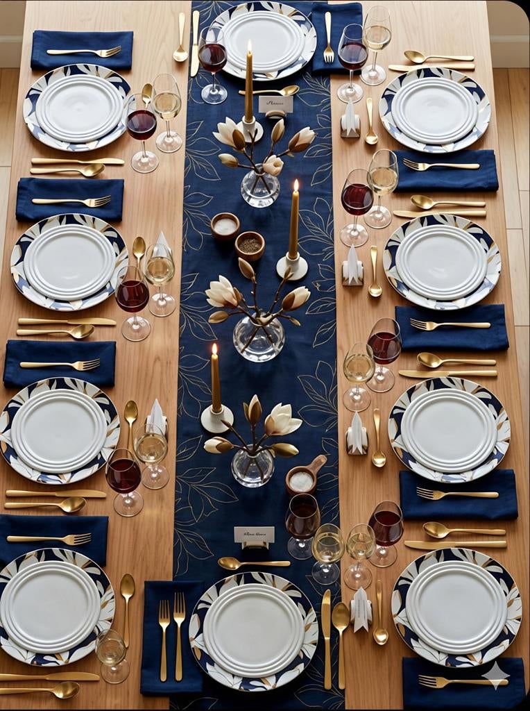 12 borden in Rosenthal porselein . Blauw/goud/wit, Assiettes(s), Enlèvement ou Envoi, Comme neuf, Autres styles
