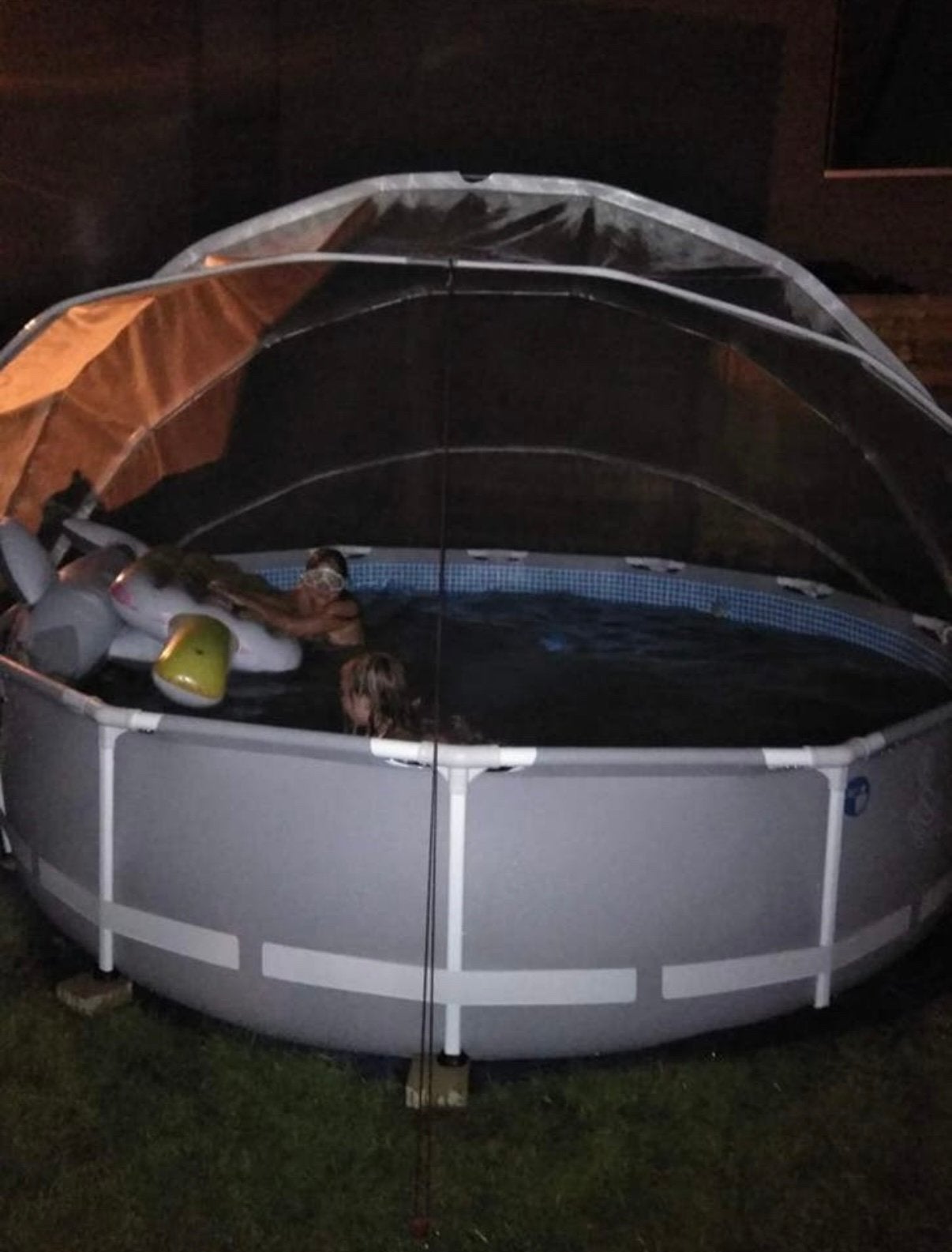 SunnyTent Zwembadtent Rond maat M ø4.40m, Tuin en Terras, Ophalen, Zo goed als nieuw, Rond