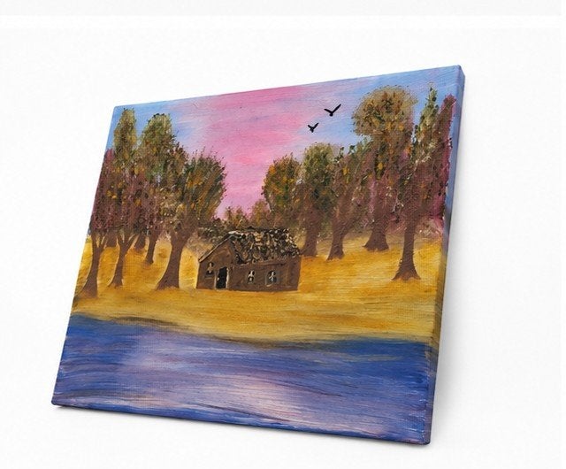 Herfst landschap, Peint à la main, Enlèvement ou Envoi, Peinture acrylique, Paysage