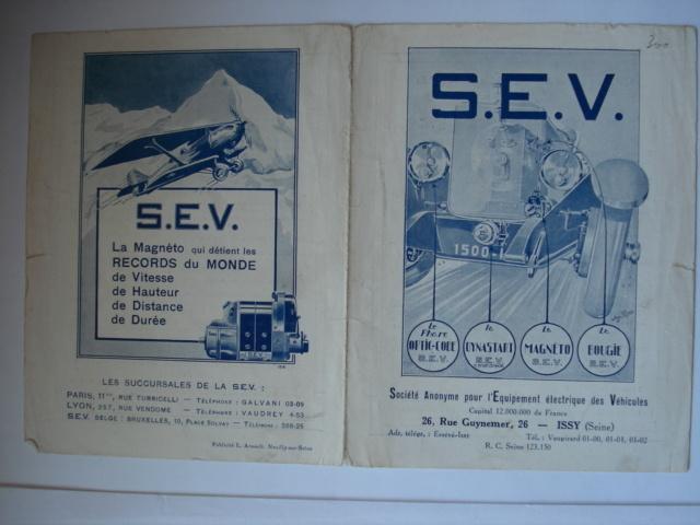SEV S.E.V. Magnéto 1926 Brochure Catalogue Prospekt, Peugeot, Envoi, Utilisé, SEV S.E.V. S E V