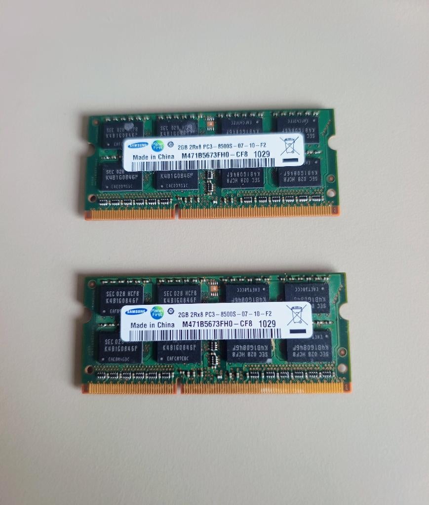 2x Samsung Ram geheugen 2gb ddr3., Ophalen of Verzenden, Zo goed als nieuw, DDR2