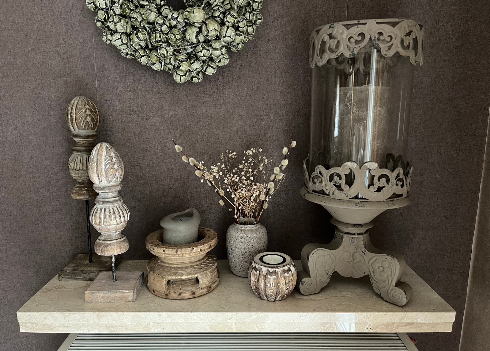 Stoere landelijke decoratieset van 6 stuks, Ophalen, Zo goed als nieuw