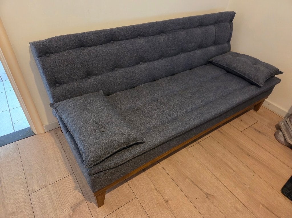 Slaapbank, Huis en Inrichting, Slaapkamer | Slaapbanken, Ophalen, 100 cm, Blauw, 190 cm of minder