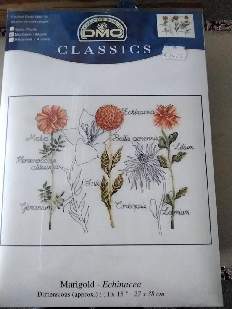1) Handwerkpakketten DMC, Ophalen of Verzenden, Nieuw, Handborduren, Borduurpakket