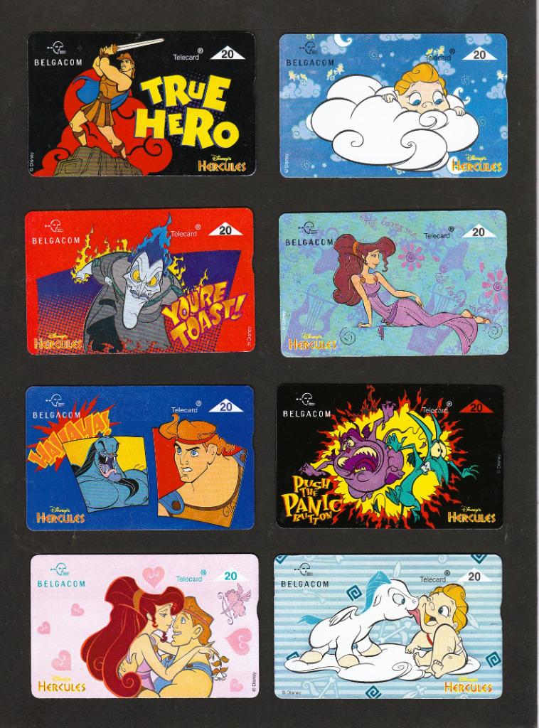 Prachtige Belgacom reeks Disney/Hercules '97 - compleet, Verzamelen, Telefoonkaarten, Ophalen of Verzenden