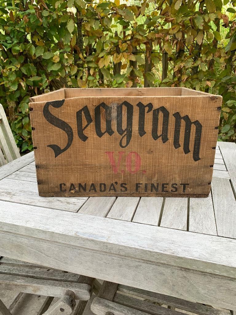 Authentiek krat van Seagram whisky uit 1947, Antiek en Kunst, Ophalen of Verzenden