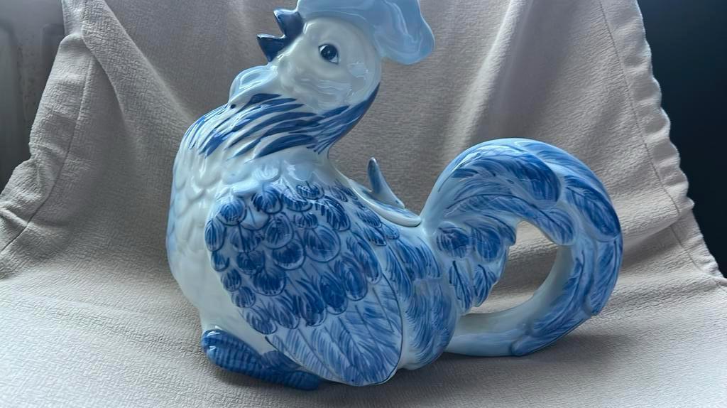 Prachtige blauw-witte porseleinen kip., Hobby en Vrije tijd, Overige Hobby en Vrije tijd, Gebruikt, Ophalen of Verzenden