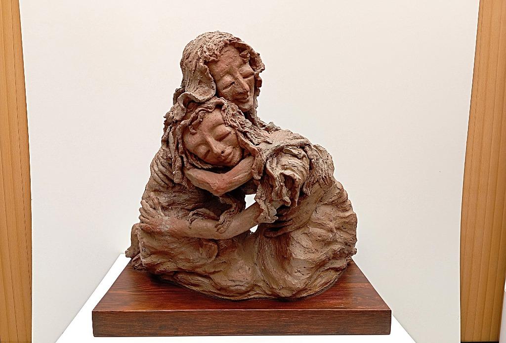 terracotta beeld D POLLET kunstwerk, Ophalen