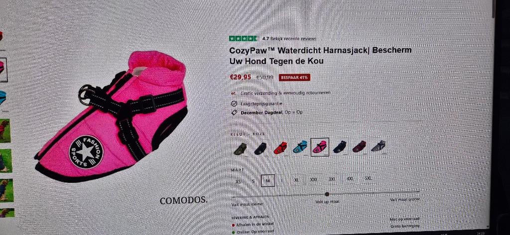 Nieuw waterdicht hondenjasje tegen de koude maat M, Enlèvement ou Envoi, Neuf, Bodywarmer chien