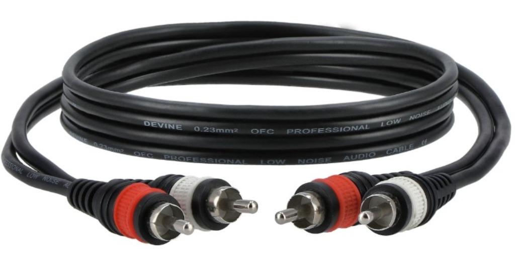 2 stuks x Tulip kabel Devine 2 x RCA male - 2x RCA male 1,5m, Enlèvement ou Envoi, Neuf, Moins de 2 mètres, Autres câbles