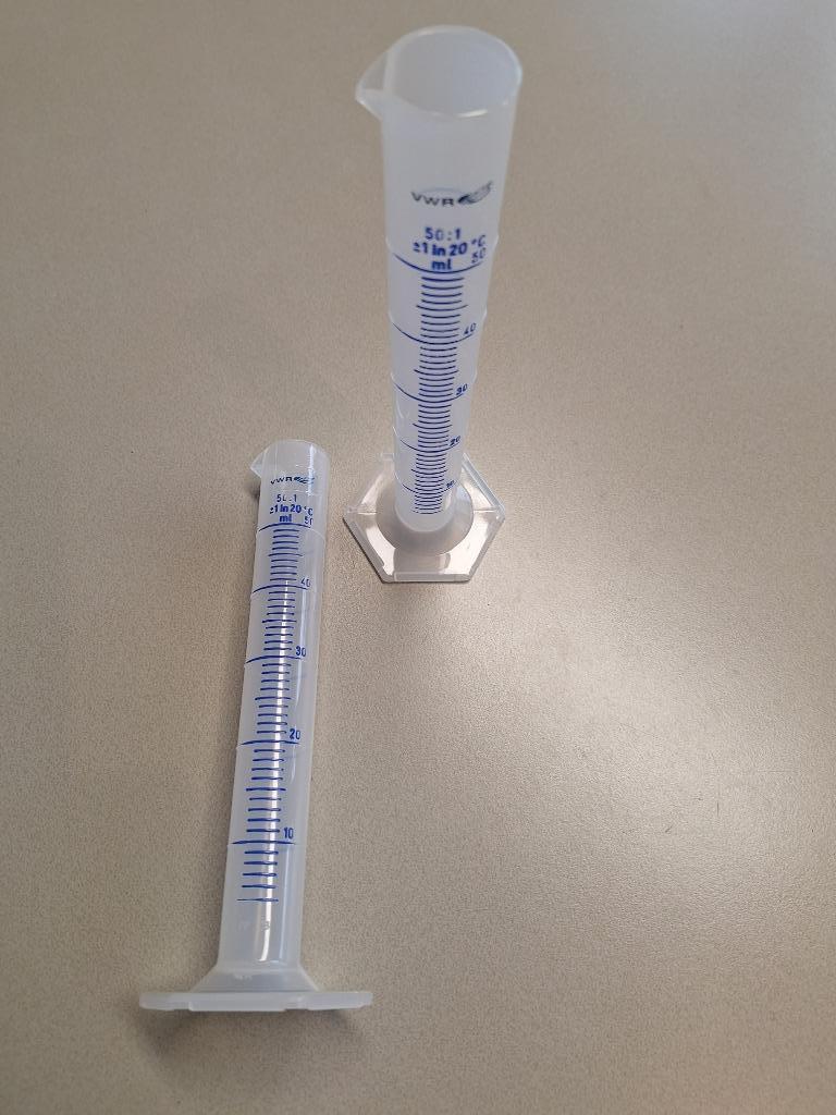VWR Maatcilinder 50 ml  PP ( kunststof ) NIEUW per stuk, Ophalen of Verzenden, Nieuw