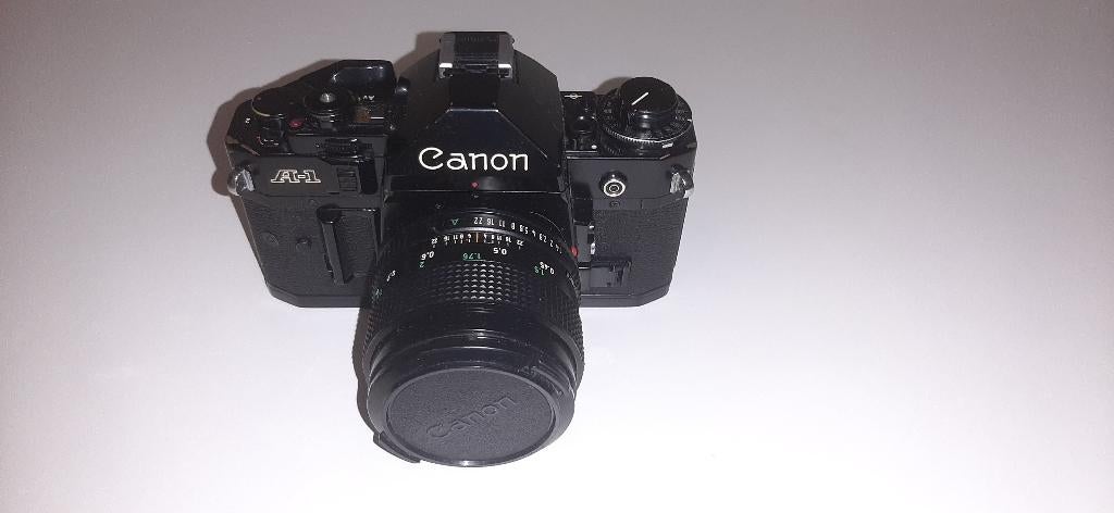 Appareil photo Canon A-1 + Objectif Canon FD 50mm f/1.4, Enlèvement ou Envoi, Utilisé, Compact, Canon