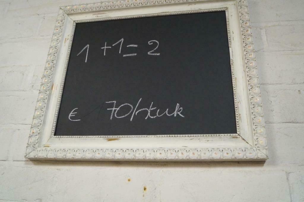 antiek brocante krijtbord van 62cm op 51cm, Antiek en Kunst, Ophalen of Verzenden