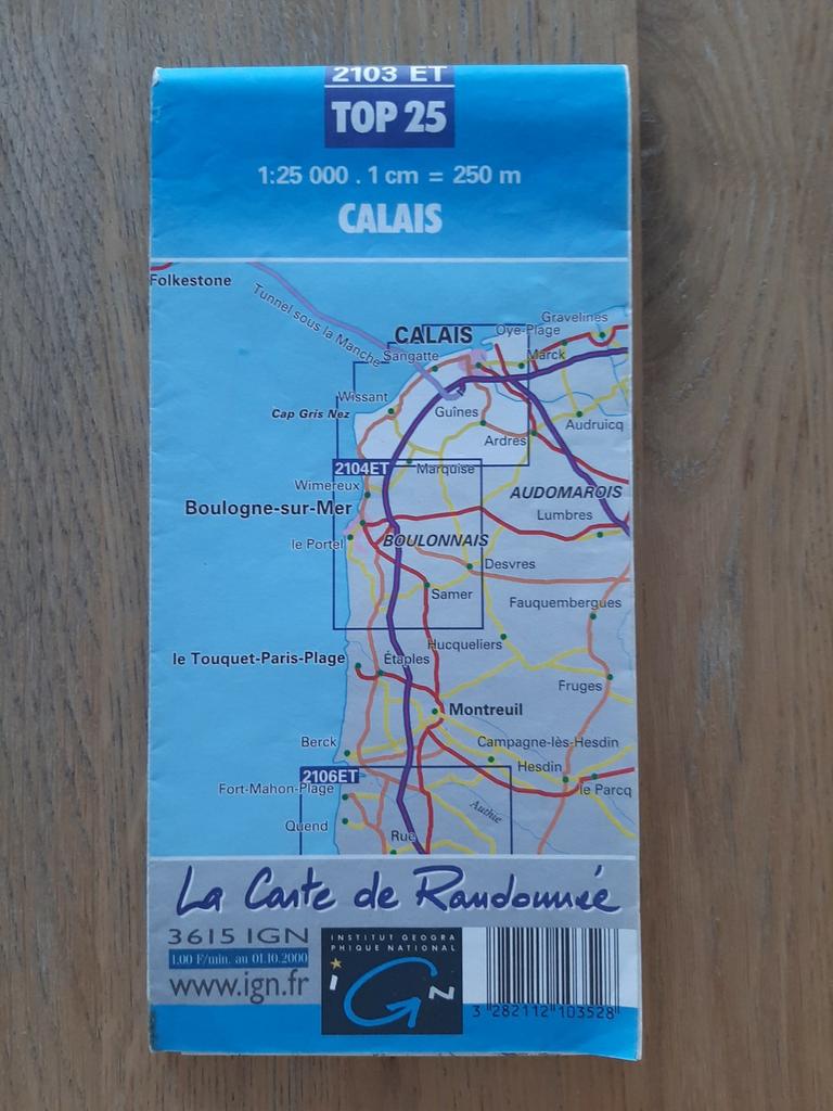 Wegenkaart Calais, Enlèvement ou Envoi, 2000 à nos jours, Utilisé, Carte géographique