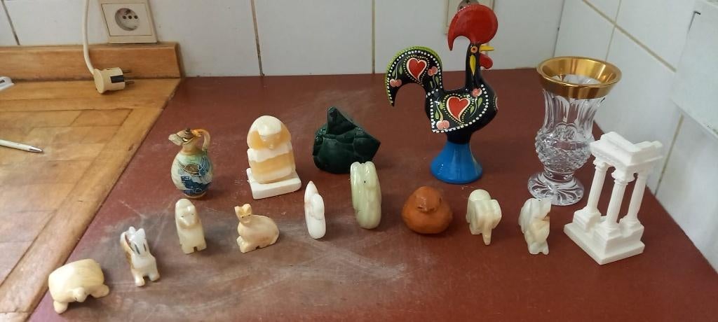Set decoratieve beeldjes en vaas, Ophalen of Verzenden, Zo goed als nieuw