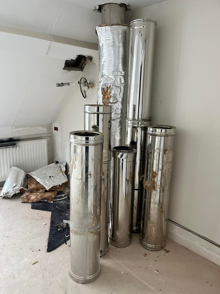 Tubage cheminee triple paroi, Enlèvement, Utilisé, Cheminée au gaz