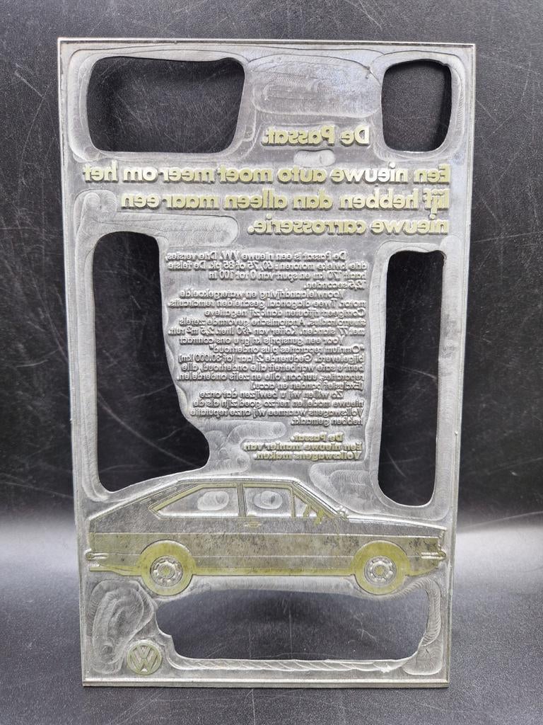 Oude metalen reclame printplaat volkswagen Passat, Ophalen of Verzenden