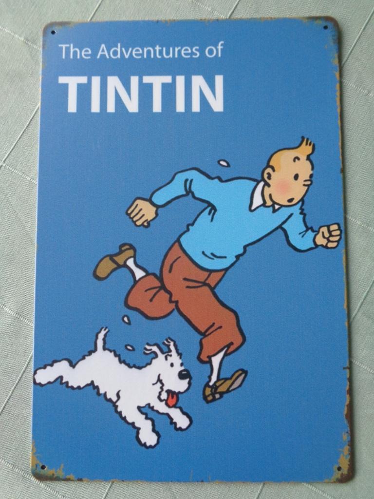 Kuifje (TinTin) - metalen plaat (20 cm x 30 cm), Ophalen of Verzenden