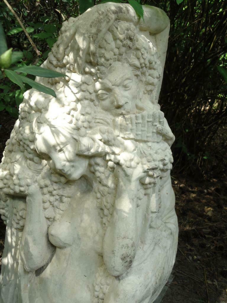 1934 Bernard CALLIE grote PAN figuur naakte Bacchante steen, Ophalen