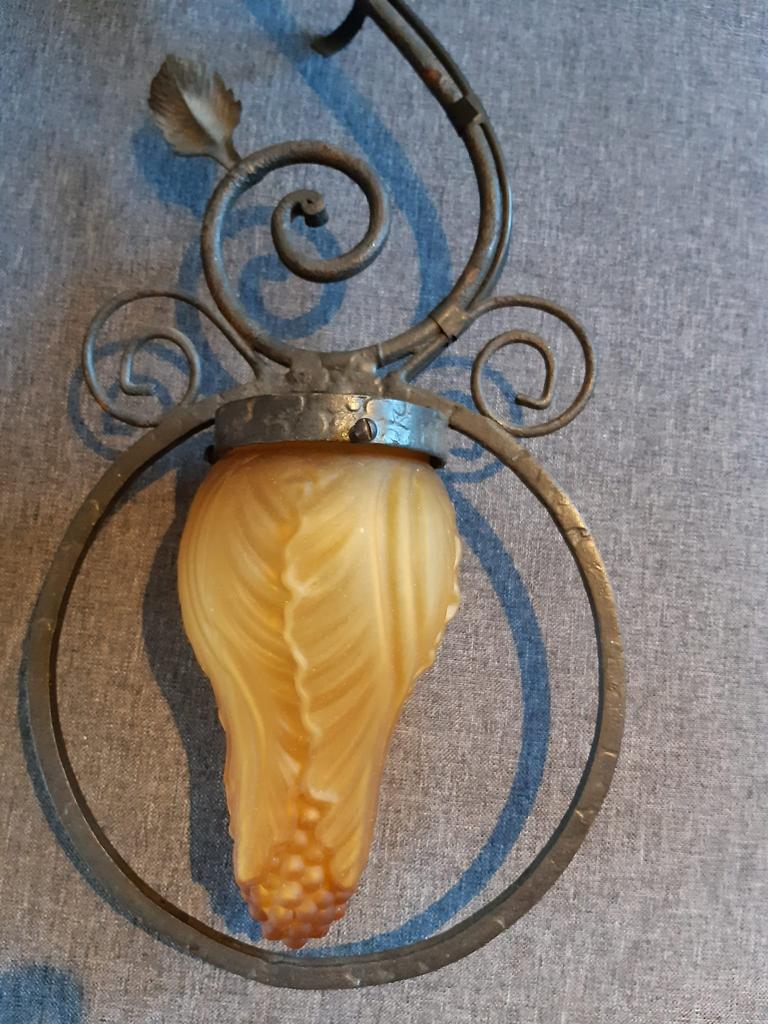 Art deco hanglamp (voor plafond), Huis en Inrichting, Ophalen, Gebruikt, Glas