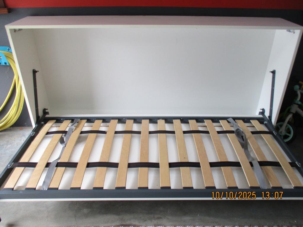 inklapbed 1 persoon in kast, Ophalen, Gebruikt, Eenpersoons