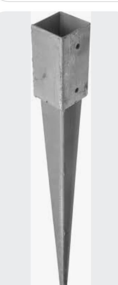 Ancrage de poteau galvanisé 75 cm, 7,5 x 7,5 cm, neuf, 4 piè, Jardin & Terrasse, Enlèvement