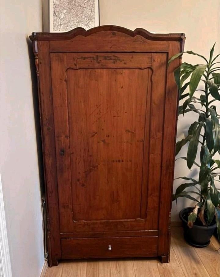 Vintage antieke breigoed kledingkast 20e eeuwse massief hout, Huis en Inrichting, Woonaccessoires | Kamerschermen, Ophalen, Gebruikt