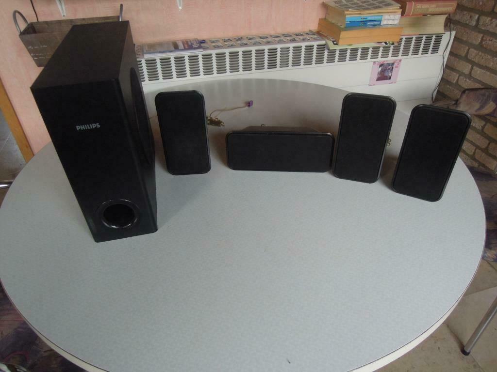 Philips SW 3164 subwoofer en CS 3164(4 boxen), Ophalen of Verzenden, Gebruikt, Philips