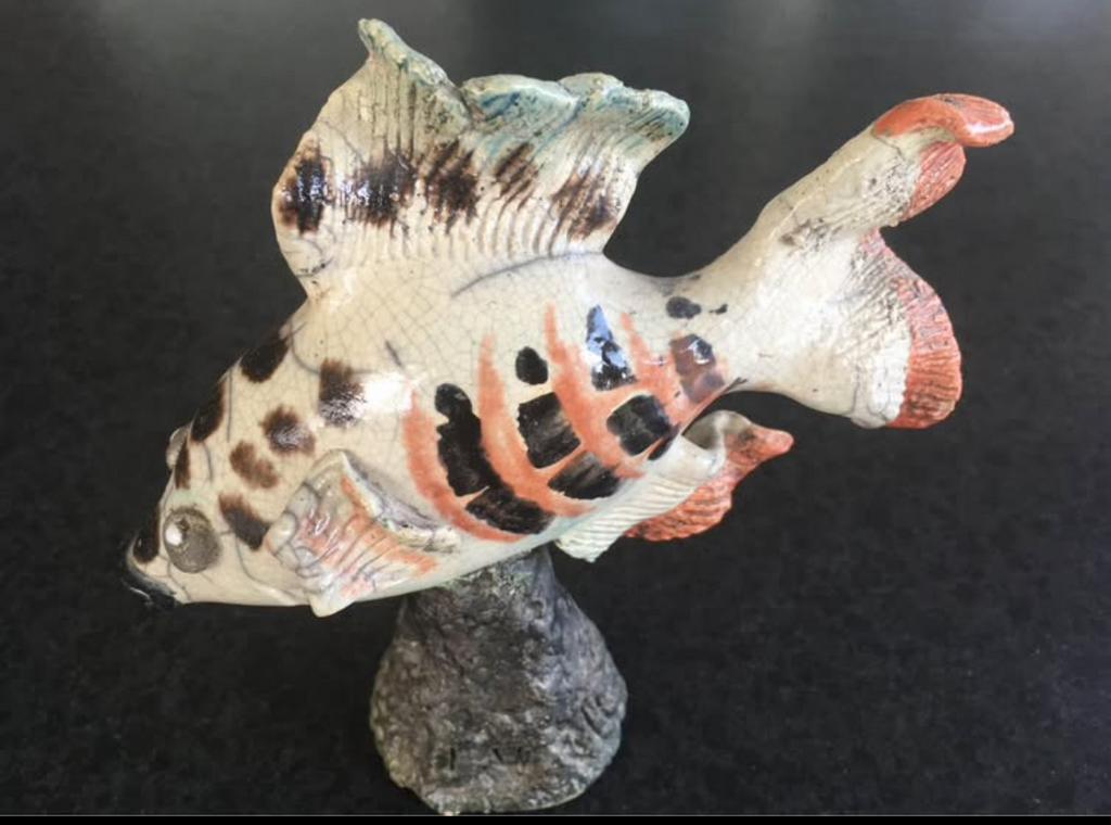 Poisson en céramique fabrication artisanale, Maison & Meubles, Enlèvement, Comme neuf