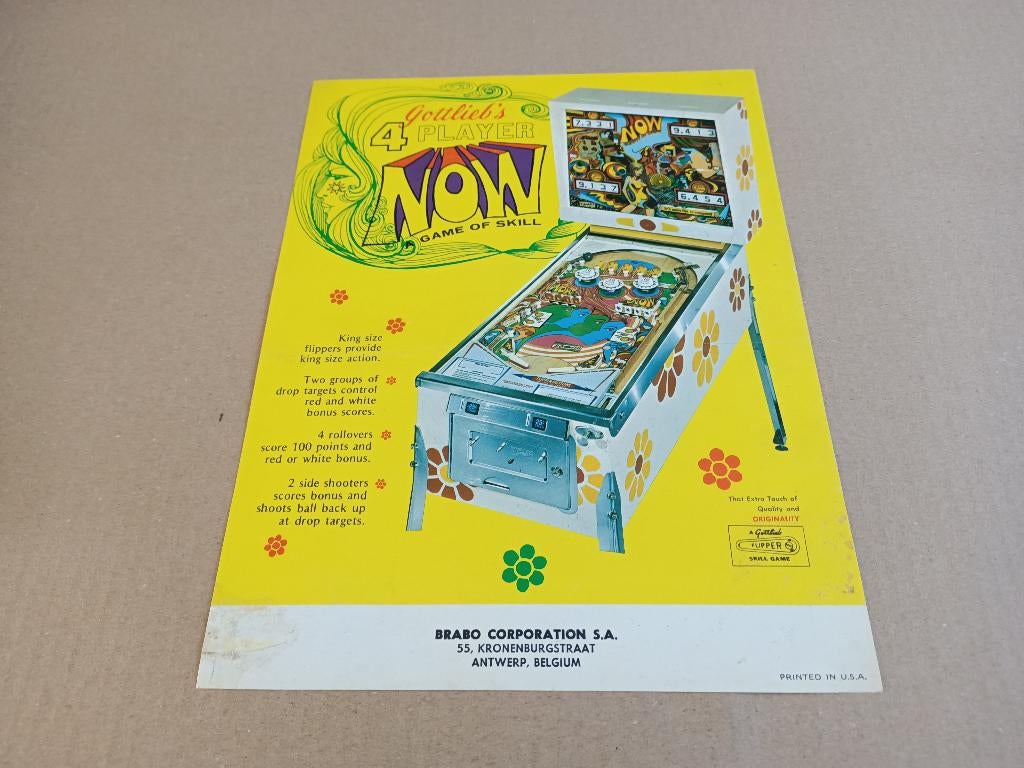 Flyer: Gottlieb Now (1971) Flipperkast, Verzamelen, Automaten | Flipperkasten, Verzenden, Flipperkast, Gottlieb