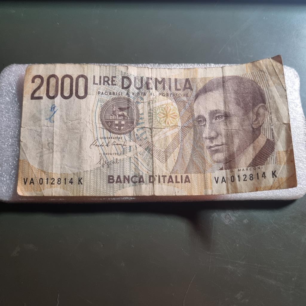 Billet de 2000 lire Italie, Enlèvement ou Envoi, Italie, Billets en vrac