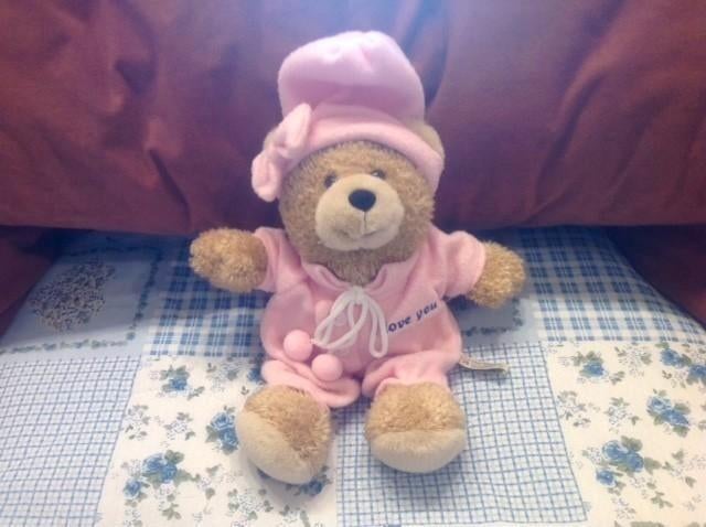 Ours « Je t'aime » en chemise de nuit 32 cm de haut, neuf, Enlèvement ou Envoi, Neuf, Ours en tissus, Autres marques