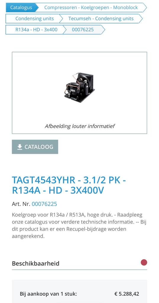 Koelgroep TAGT4543Y HR, Ophalen, Nieuw in verpakking, Koelen en Vriezen