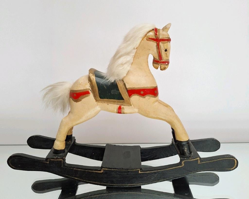 Cheval à bascule décoratif en bois peint à la main, Enlèvement ou Envoi
