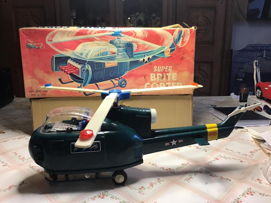 Hélicoptère « Brite copter »made in Japan, Antiek en Kunst, Antiek | Speelgoed, Ophalen of Verzenden