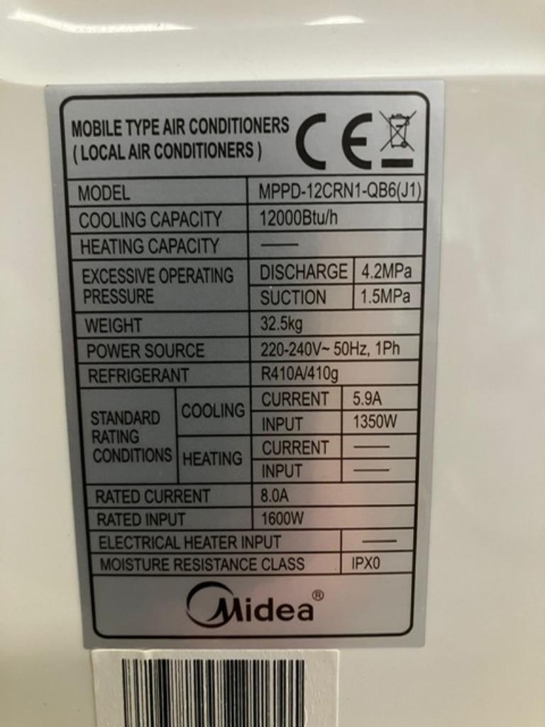 AIRCO, Ophalen, 2 snelheden, 60 tot 100 m³, Staande ventilator